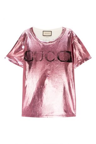 Gucci Хлопковая футболка с ламинацией