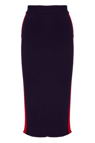 Stella McCartney Черная хлопковая юбка с лампасами