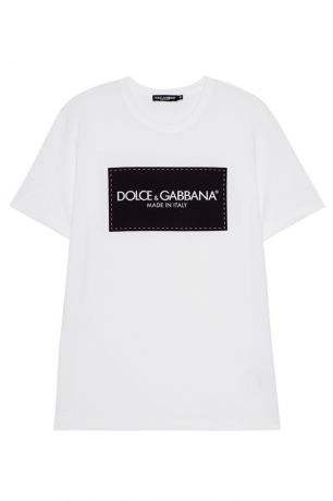 Dolce&Gabbana Белая хлопковая футболка с логотипом