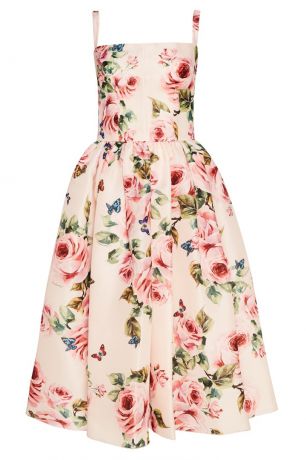 Dolce&Gabbana Шелковое платье с розами