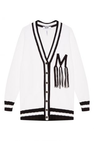 MSGM Белый хлопковый кардиган