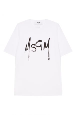 MSGM Белая футболка с логотипом