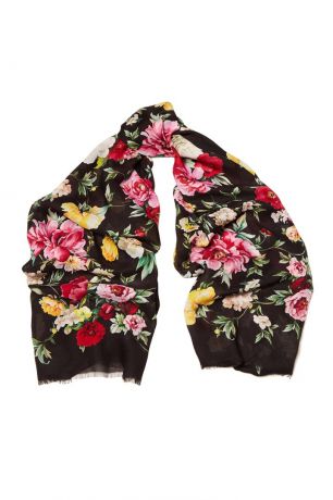 Dolce&Gabbana Черный платок с цветами