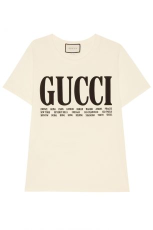 Gucci Хлопковая футболка с контрастным лого