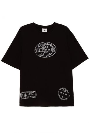 Daily Paper Черная футболка с почтовыми штампами