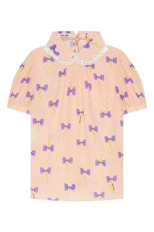 Miu Miu Шелковая блузка со смешанным принтом
