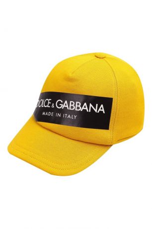 Dolce&Gabbana Children Желтая кепка с логотипом