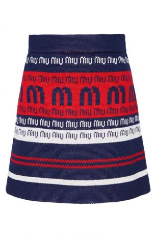 Miu Miu Трикотажная мини-юбка с отделкой
