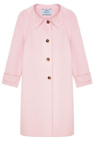 Prada Розовое пальто из шерсти