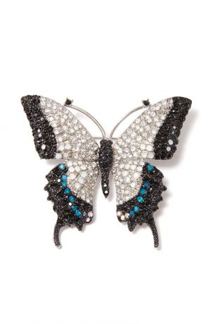 Herald Percy Брошь-бабочка с разноцветными кристаллами