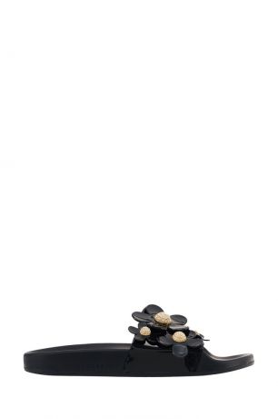 Marc Jacobs Черные сандалии с объемными цветами