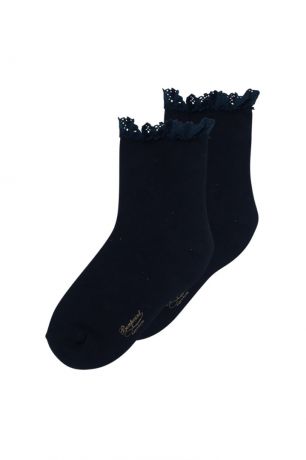 Bonpoint Черные хлопковые носочки с логотипом Bonpoint