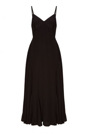 Prada Черное шелковое платье-комбинация