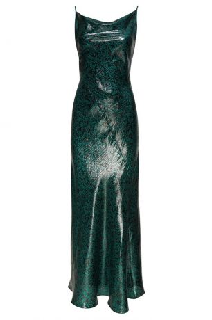Diane von Furstenberg Зеленое платье из шелка с люрексом