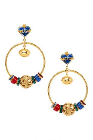 Dolce&Gabbana Серьги-кольца с разноцветными подвесками