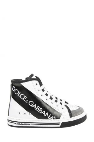 Dolce&Gabbana Children Высокие кеды с контрастной отделкой