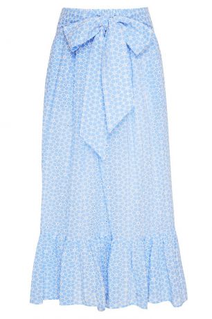 Lisa Marie Fernandez Голубая хлопковая юбка с цветами
