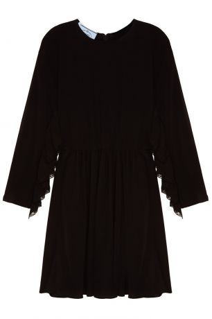 Prada Черное шелковое платье с драпировками
