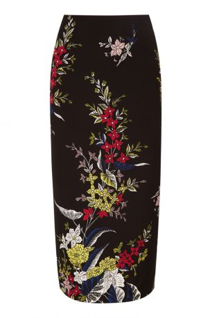 Diane von Furstenberg Черная юбка-карандаш с цветами