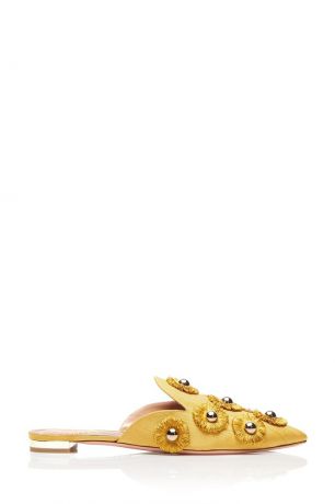 Aquazzura Золотистые слиперы Sunflower Flat