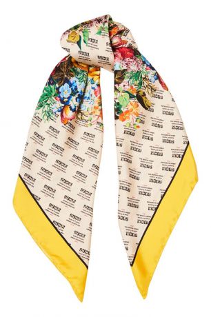 Gucci Шелковый платок с комбинированным принтом