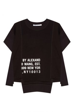 T by Alexander Wang Черная хлопковая футболка с надписями