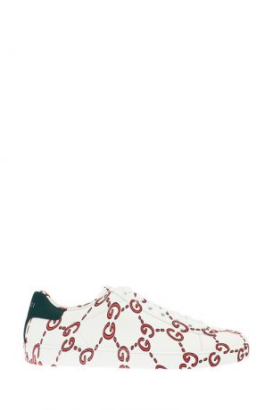 Gucci Белые кожаные кроссовки Ace с монограммами