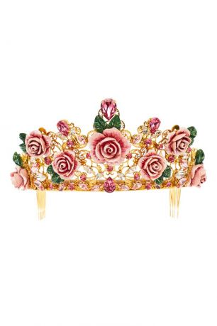Dolce&Gabbana Диадема с розами и кристаллами