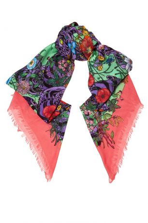 Gucci Хлопковая шаль с цветочным принтом