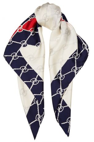 Gucci Шелковый шарф с контрастным принтом