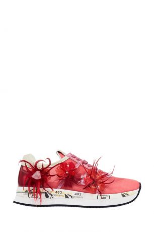 Premiata Розовые кроссовки с перьями