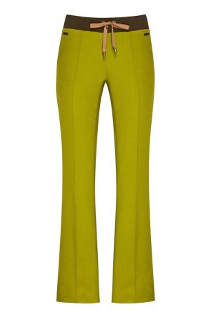 LAROOM Зеленые шерстяные брюки с лампасами