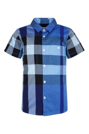 Burberry Children Рубашка в синюю клетку
