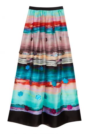 Esve Шелковая юбка с принтом "Акварель"