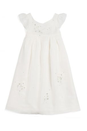 Bonpoint Белое льняное платье GALANTE