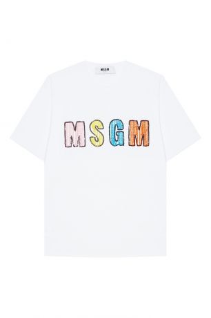 MSGM Хлопковая футболка с логотипом