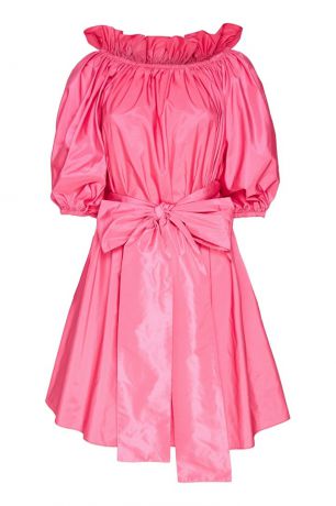 Stella McCartney Розовое платье из шелковой тафты