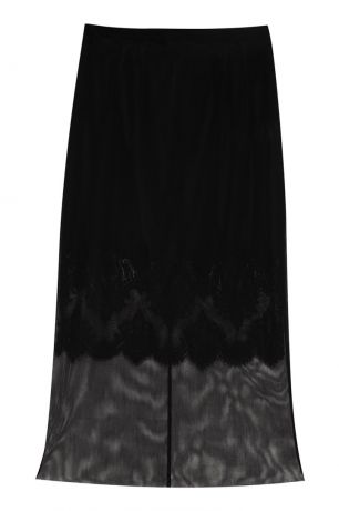 Dolce&Gabbana Черная хлопковая юбка с сеткой
