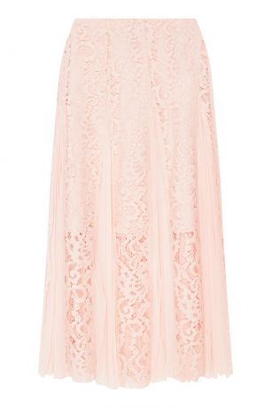 Sandro Розовая кружевная юбка с плиссировкой