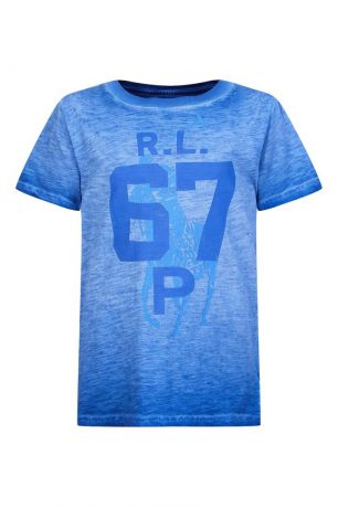 Ralph Lauren Children Синяя футболка с принтом