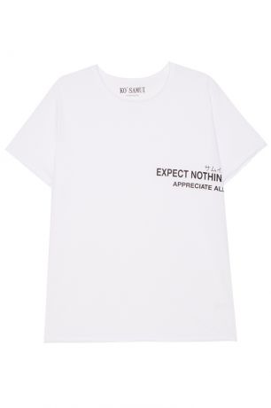 KO SAMUI Белая футболка с надписью Expect