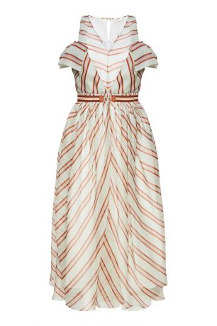 Fendi Шелковое платье в полоску