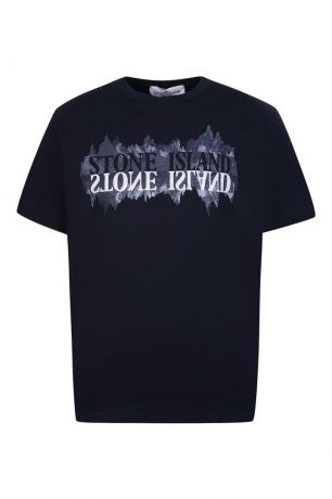 Stone Island Children Темно-синяя футболка с надписью