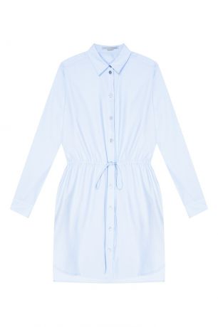 Stella McCartney Голубое платье-рубашка из хлопка