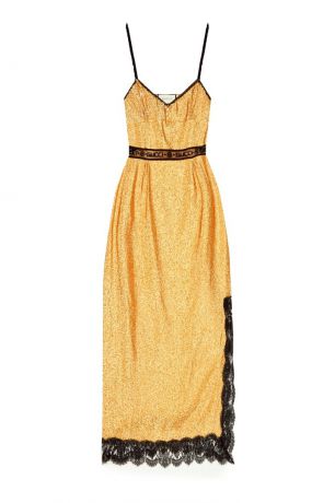 Gucci Золотистое платье с люрексом