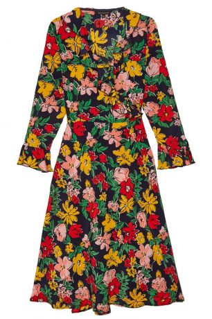 Tara Jarmon Шелковое платье с цветочным принтом