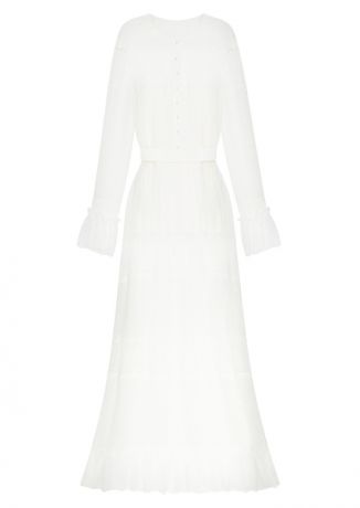 A LA RUSSE Белое комбинированное платье-макси