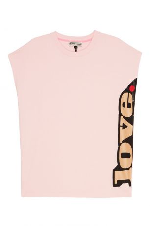 Marc Jacobs Розовая футболка с принтом сбоку