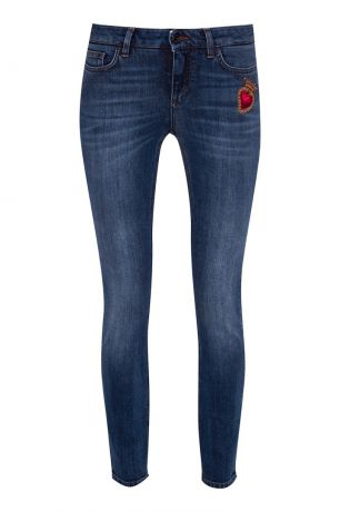 Dolce&Gabbana Синие джинсы с объемной аппликацией