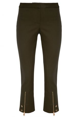 Alexander McQueen Зеленые брюки из стрейч-хлопка